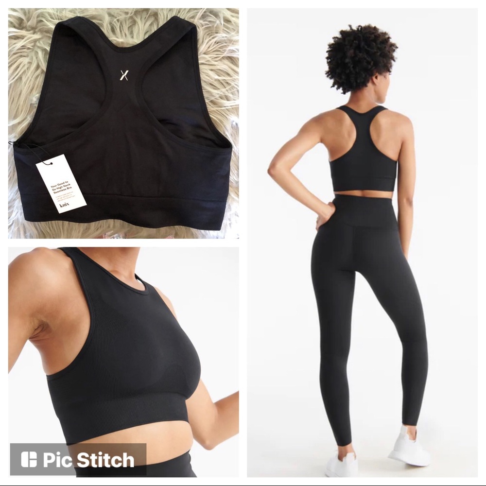 Knix high neck seamless bra • Black • Medium